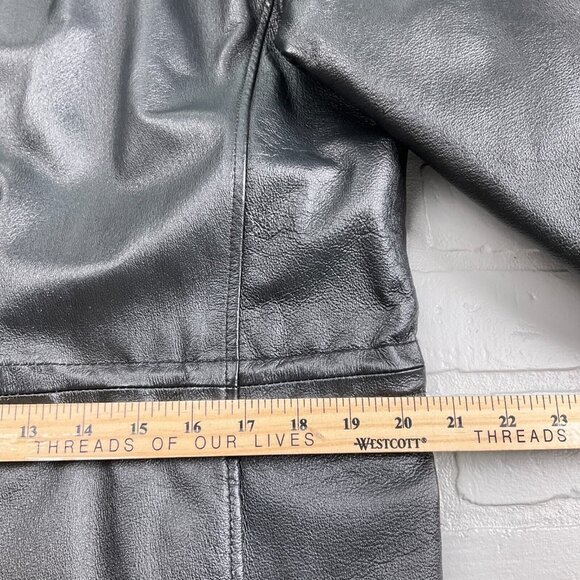 Middlebrook Park Jacket Men Small Black Leather Anorak Zip Retro Coat‎ Casual - Picture 10 of 14